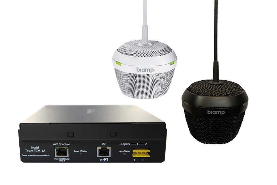 Biamp Parlé TCM-1A Pendant ceiling microphone, PoE+ amplifier