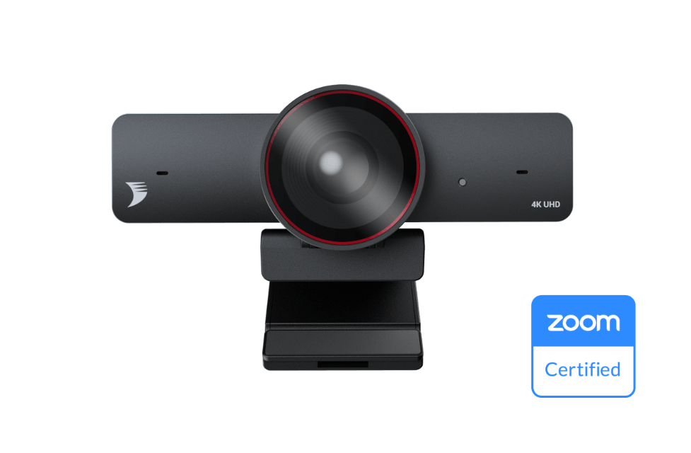 Zoom-Certified 4K Wide Angle Webcam w/ AI Enhanced Lighting, Auto Framing, Presenter Tracking and Gesture Control