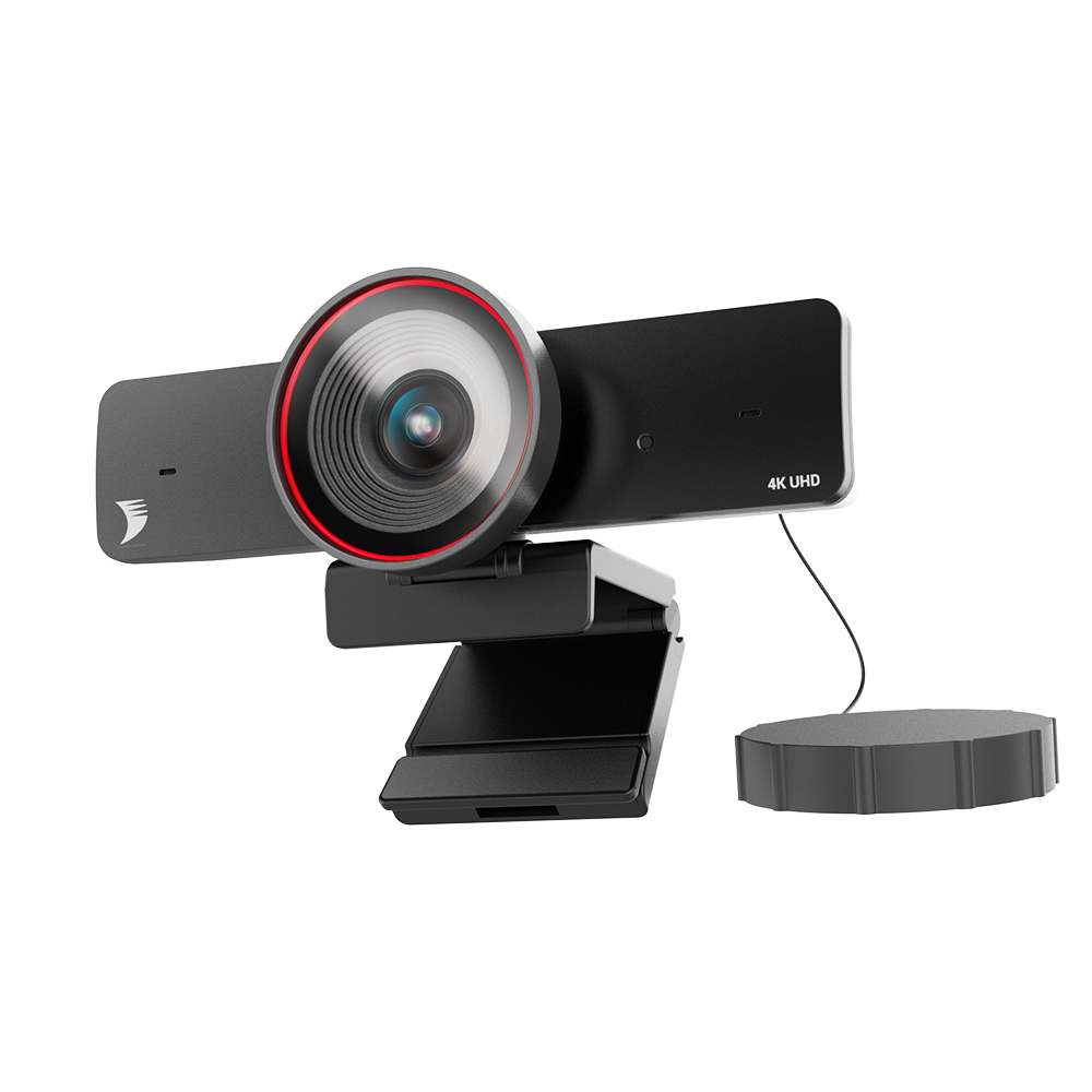 Zoom-Certified 4K Wide Angle Webcam w/ AI Enhanced Lighting, Auto Framing, Presenter Tracking and Gesture Control